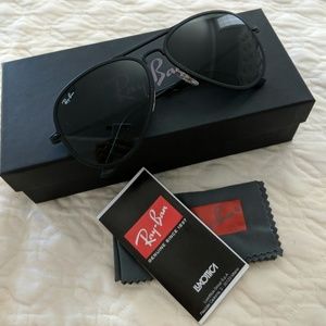 Rayban Matte Black "LightRay Edition" Aviators